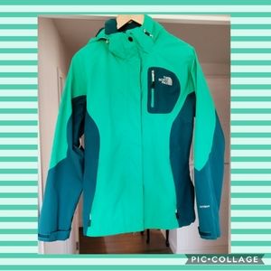 North Face Jacket Shell. Green & Blue. Size M